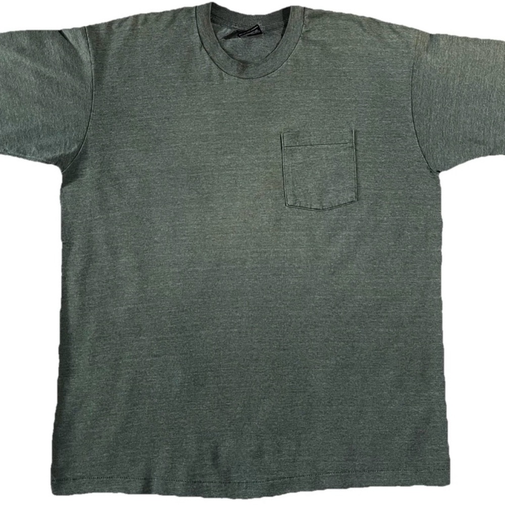 Vintage 90s Pocket T-Shirt Green Size XL Single Stitch Made In USA 1990s